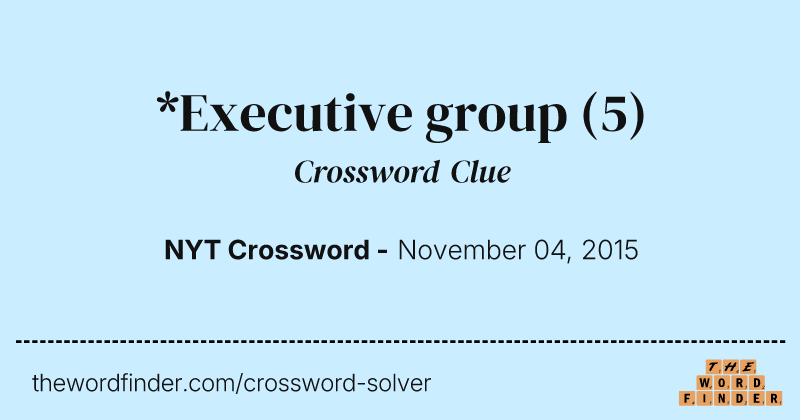 *Executive group crossword clue image