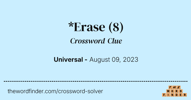 *Erase crossword clue image