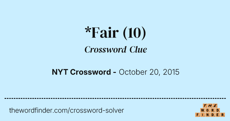 *Fair crossword clue image