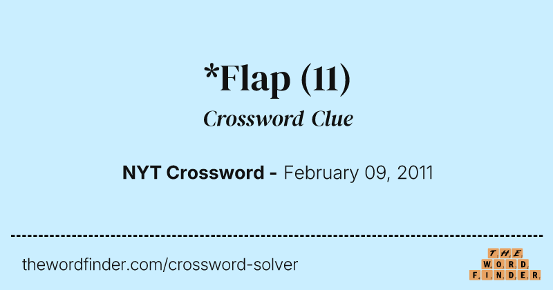 *Flap crossword clue image