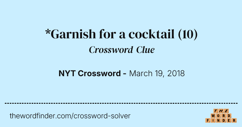 *Garnish for a cocktail crossword clue image