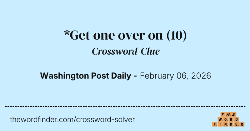 *Get one over on crossword clue image