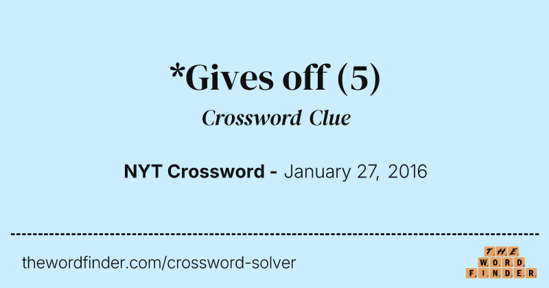 *Gives off crossword clue image