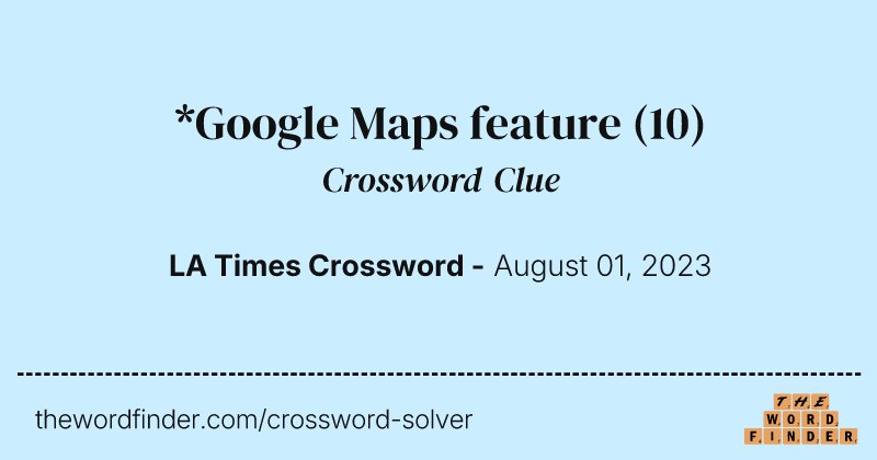 *Google Maps feature crossword clue image