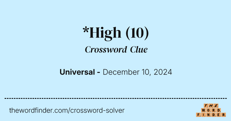 *High crossword clue image