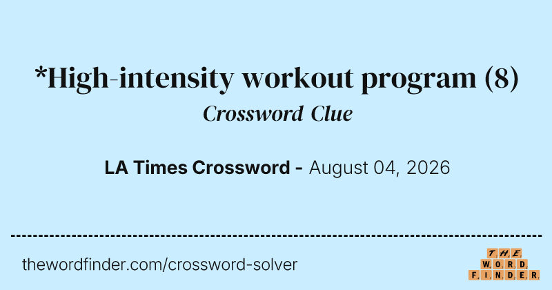 *High-intensity workout program crossword clue image