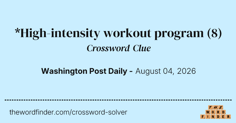 *High-intensity workout program crossword clue image