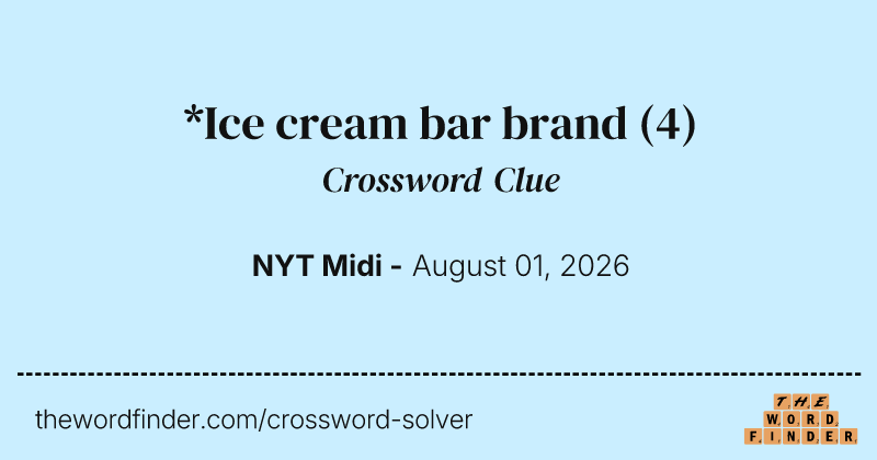 *Ice cream bar brand crossword clue image