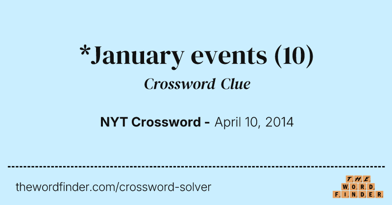 *January events crossword clue image