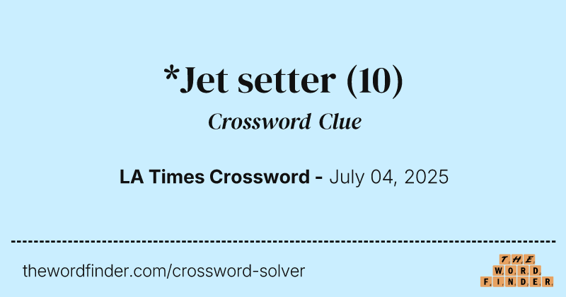 *Jet setter crossword clue image