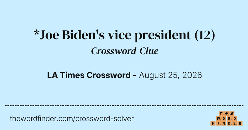 *Joe Biden's vice president crossword clue image