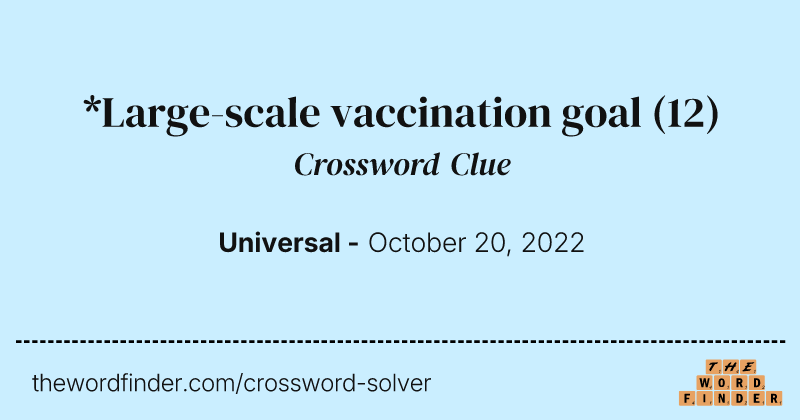 *Large-scale vaccination goal crossword clue image