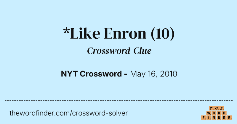 *Like Enron crossword clue image