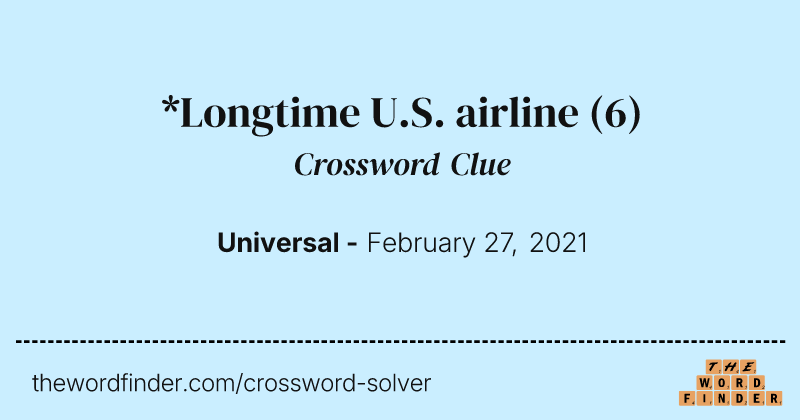 *Longtime U.S. airline crossword clue image