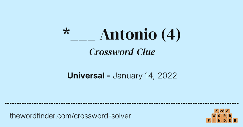 *___ Antonio crossword clue image