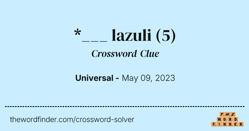 *___ lazuli crossword clue image