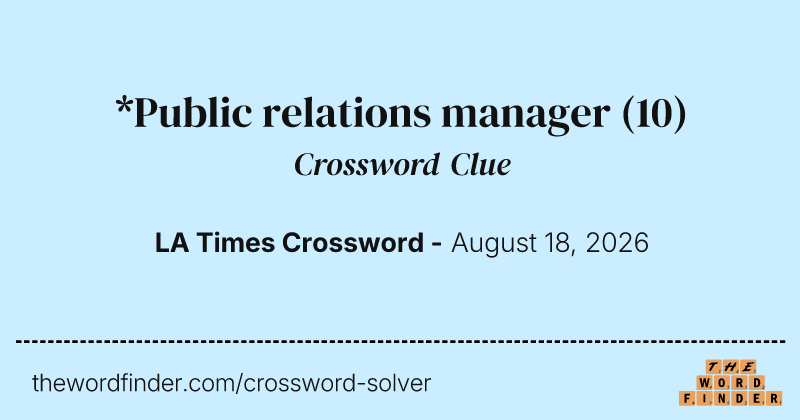 *Public relations manager crossword clue image