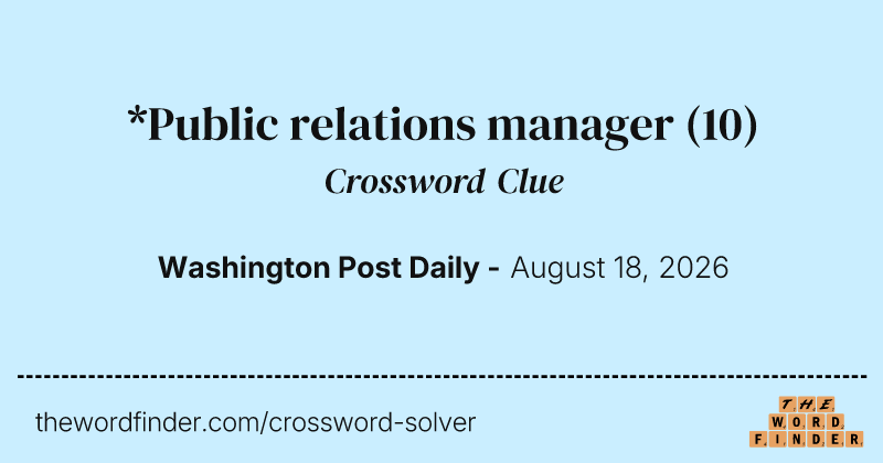 *Public relations manager crossword clue image