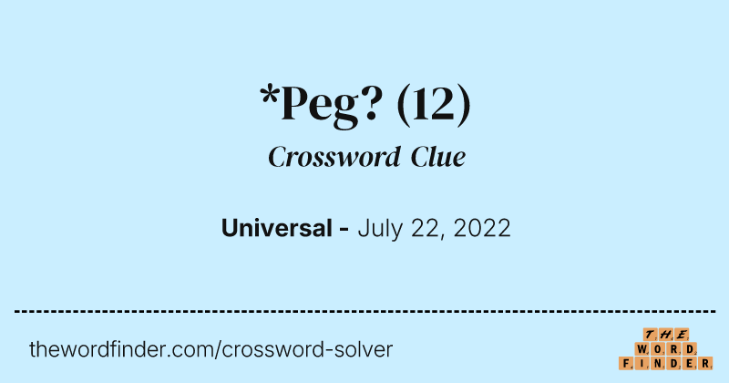 *Peg? crossword clue image