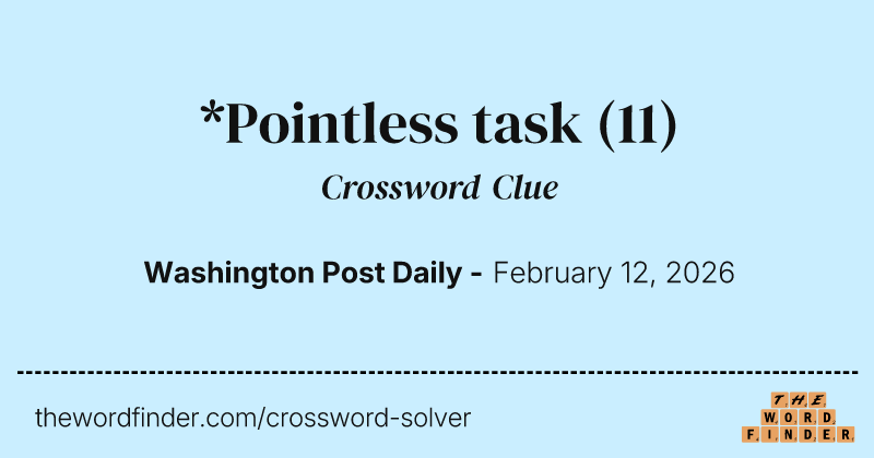 *Pointless task crossword clue image