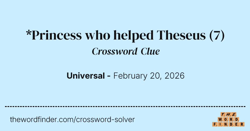 *Princess who helped Theseus crossword clue image