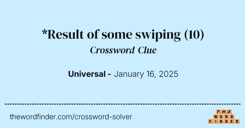 *Result of some swiping crossword clue image