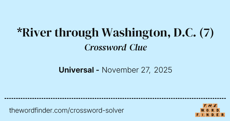 *River through Washington, D.C. crossword clue image
