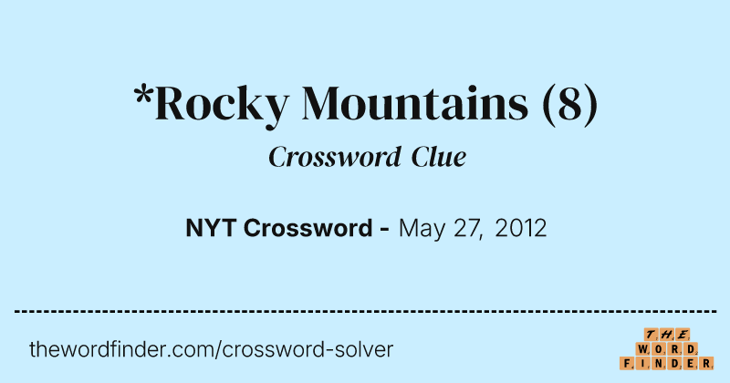 *Rocky Mountains crossword clue image