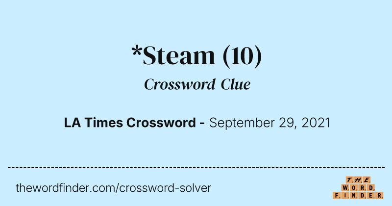 *Steam crossword clue image