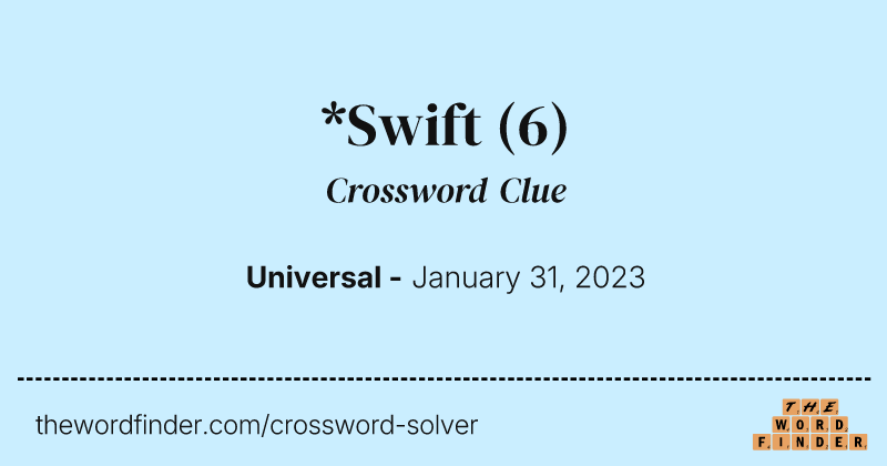 *Swift crossword clue image