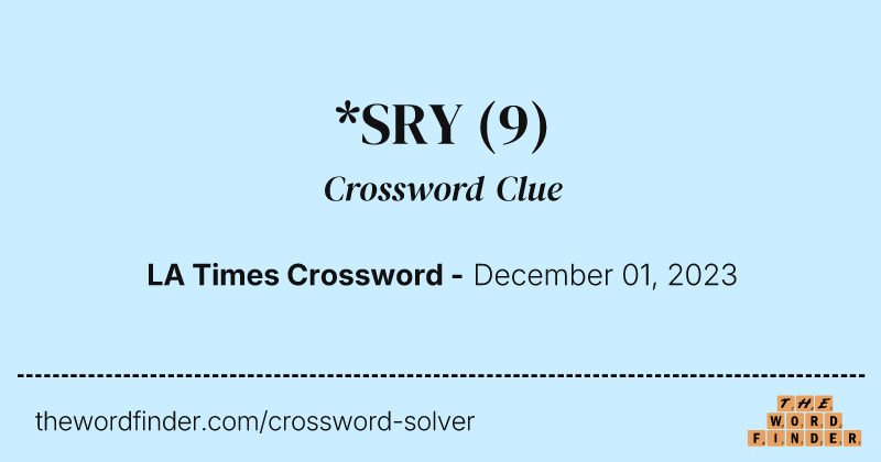 *SRY crossword clue image