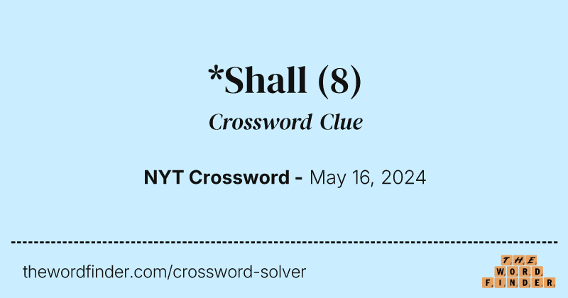 *Shall crossword clue image