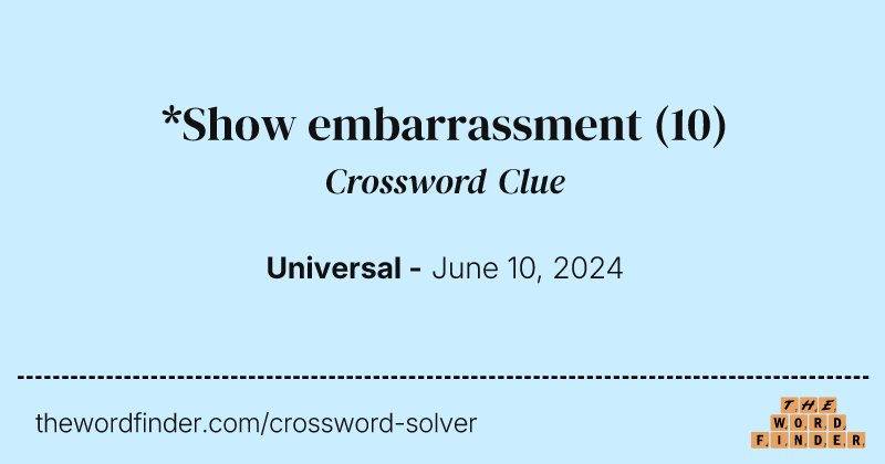 *Show embarrassment crossword clue image