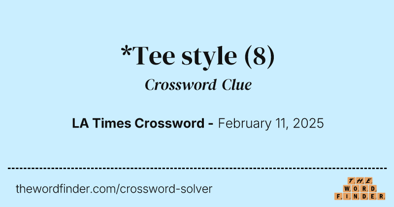 *Tee style crossword clue image