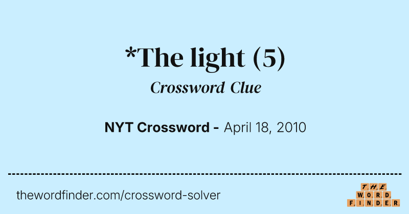 *The light crossword clue image