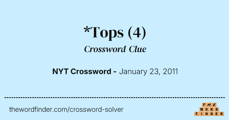 *Tops crossword clue image
