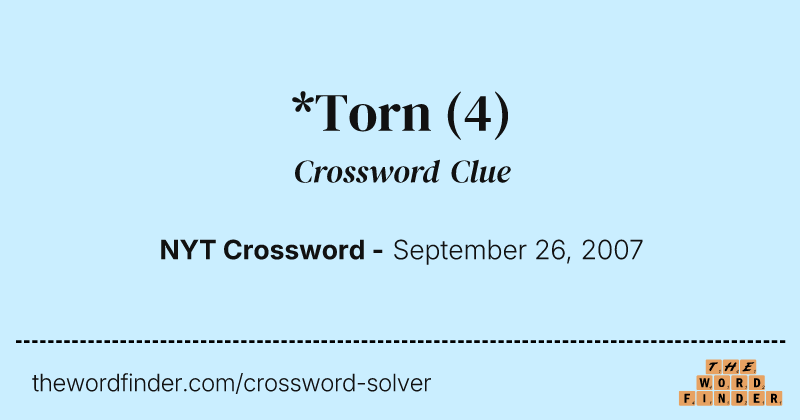 *Torn crossword clue image