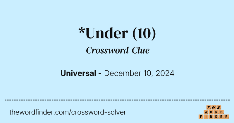 *Under crossword clue image