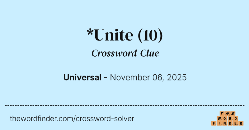 *Unite crossword clue image