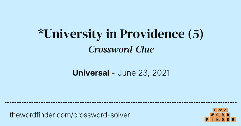 *University in Providence crossword clue image