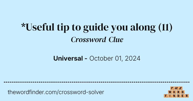 *Useful tip to guide you along crossword clue image