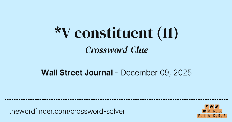 *V constituent crossword clue image