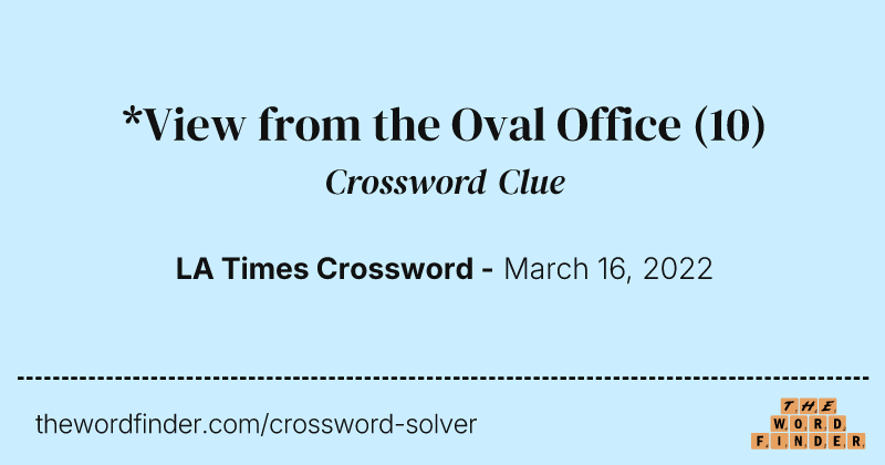 *View from the Oval Office crossword clue image