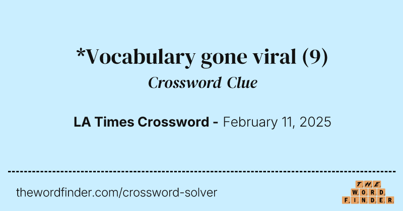 *Vocabulary gone viral crossword clue image