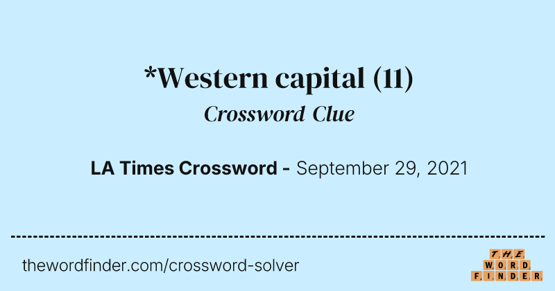 *Western capital crossword clue image