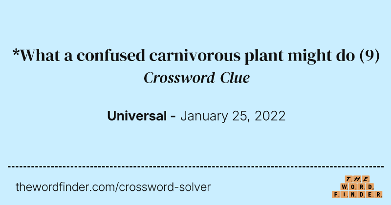 *What a confused carnivorous plant might do crossword clue image