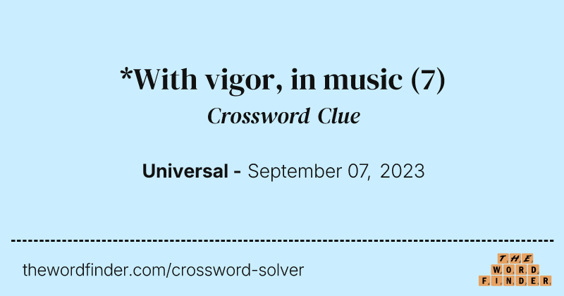*With vigor, in music crossword clue image