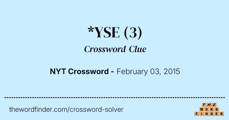 *YSE crossword clue image