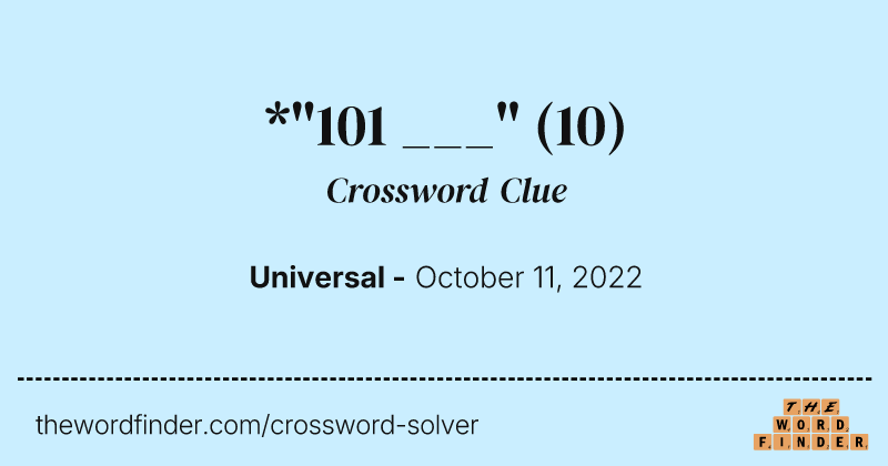 *"101 ___" crossword clue image