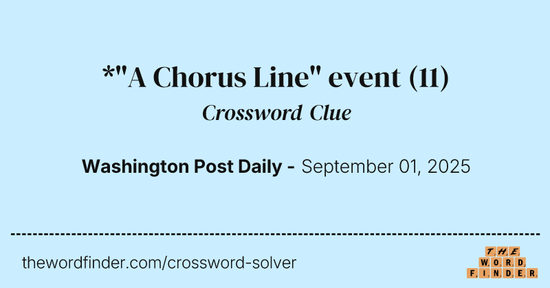 *"A Chorus Line" event crossword clue image